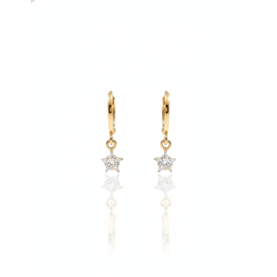 Brinco tranqueta estrela zirconia 5x5 Brinco tranqueta estrela zirconia 5x5